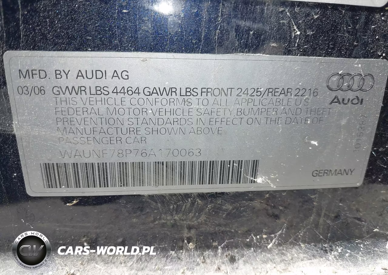 2006 Audi A3 2.0T VIN:WAUNF78P76A170063 - 9