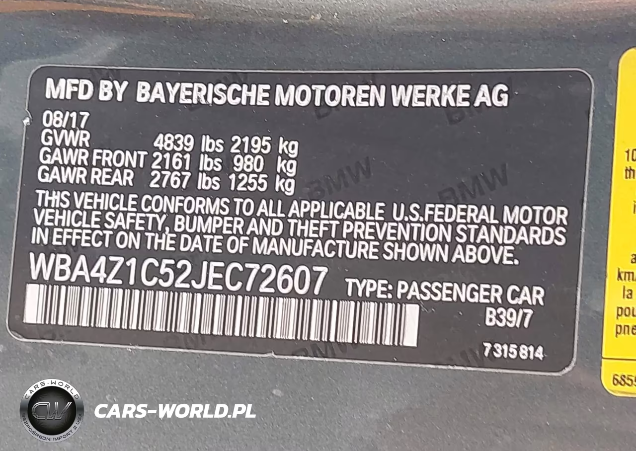 2018 BMW 430I VIN:WBA4Z1C52JEC72607 - 9