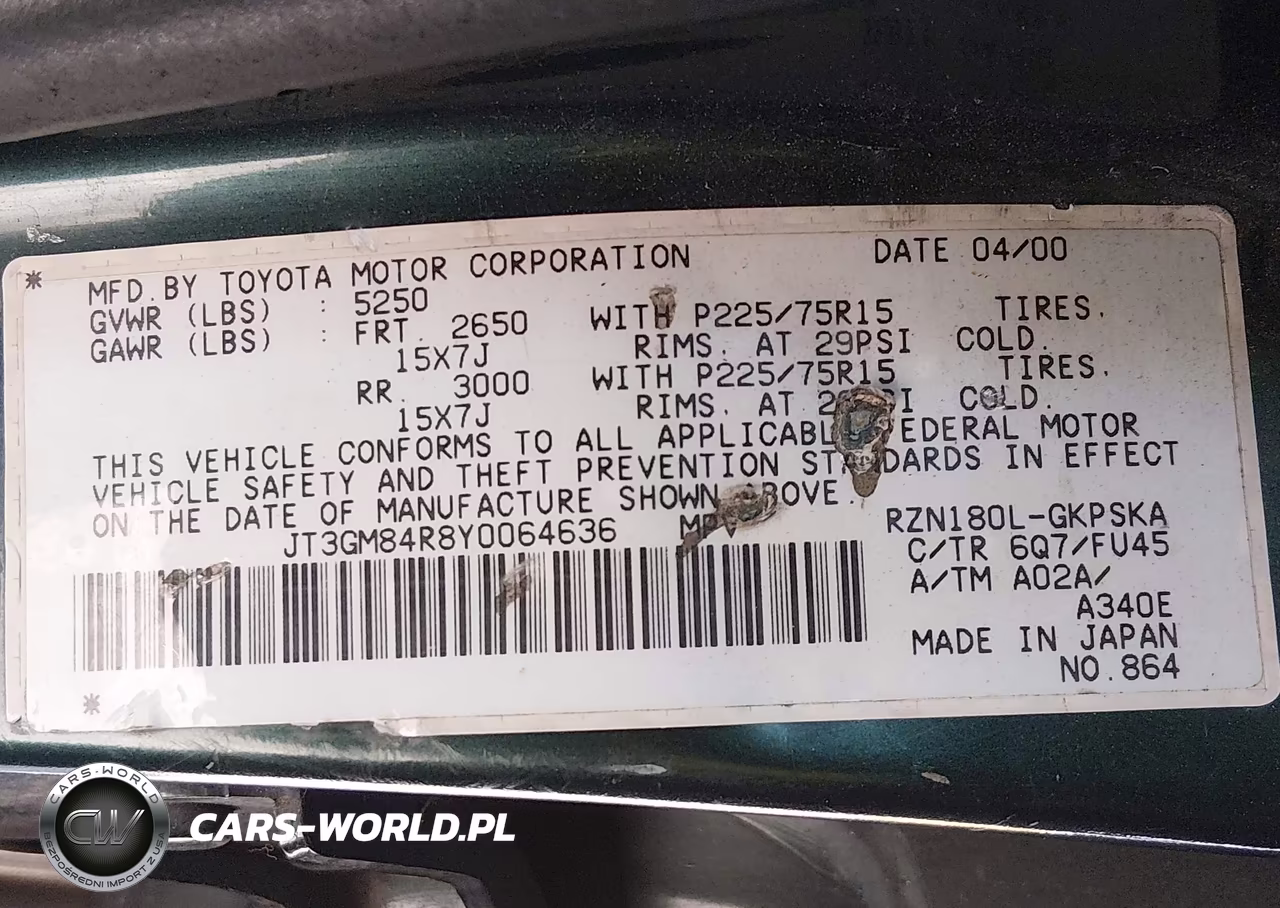 2000 Toyota 4Runner VIN:JT3GM84R8Y0064636 - 9