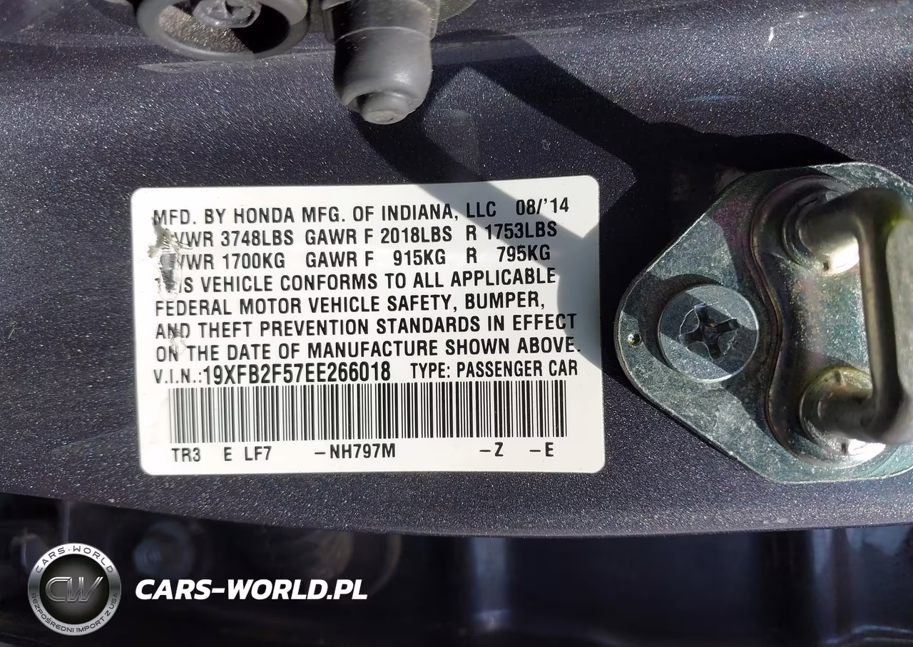 2014 Honda Civic Lx VIN:19XFB2F57EE266018 - 9