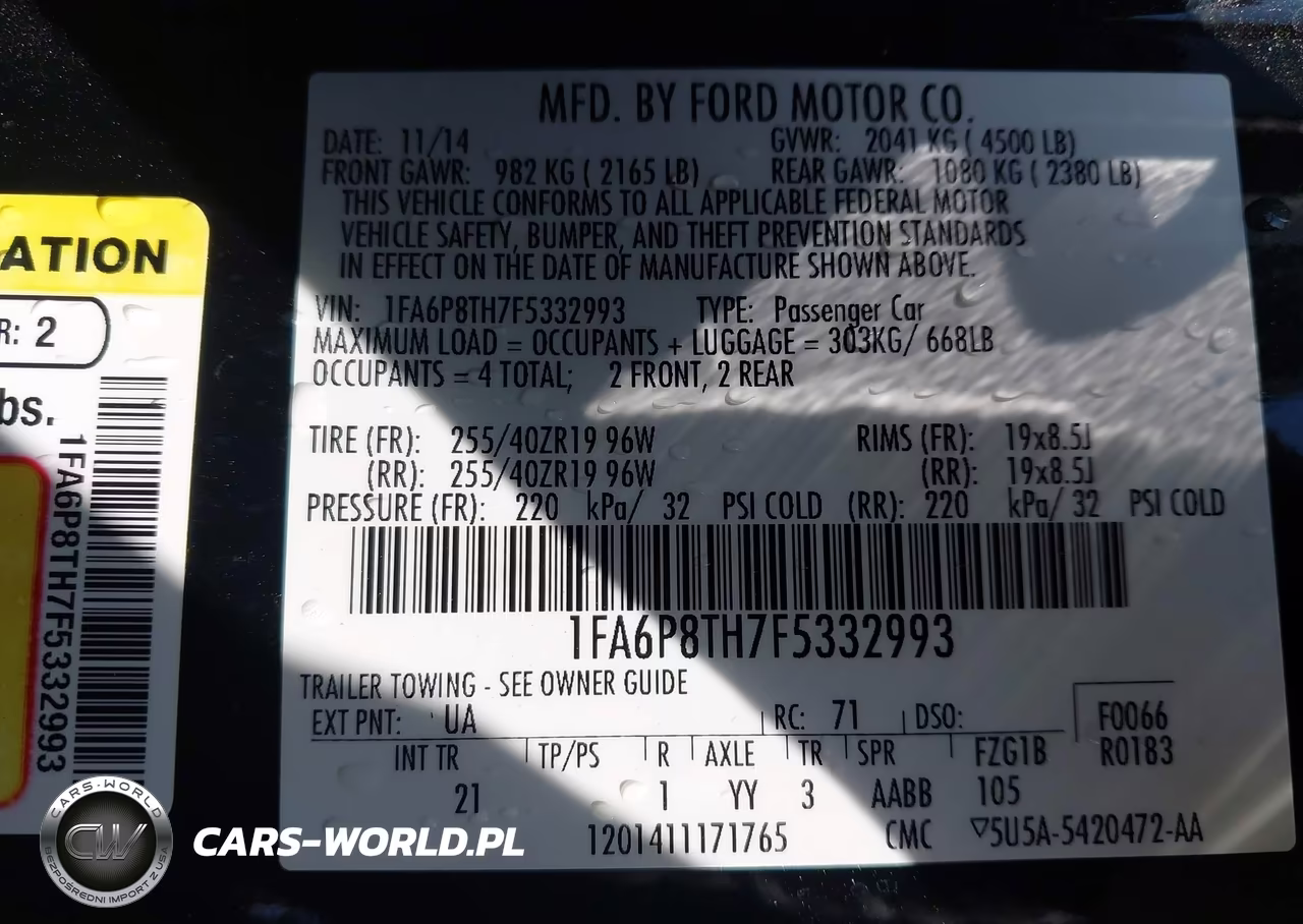 2015 Ford Mustang Ecoboost VIN:1FA6P8TH7F5332993 - 9