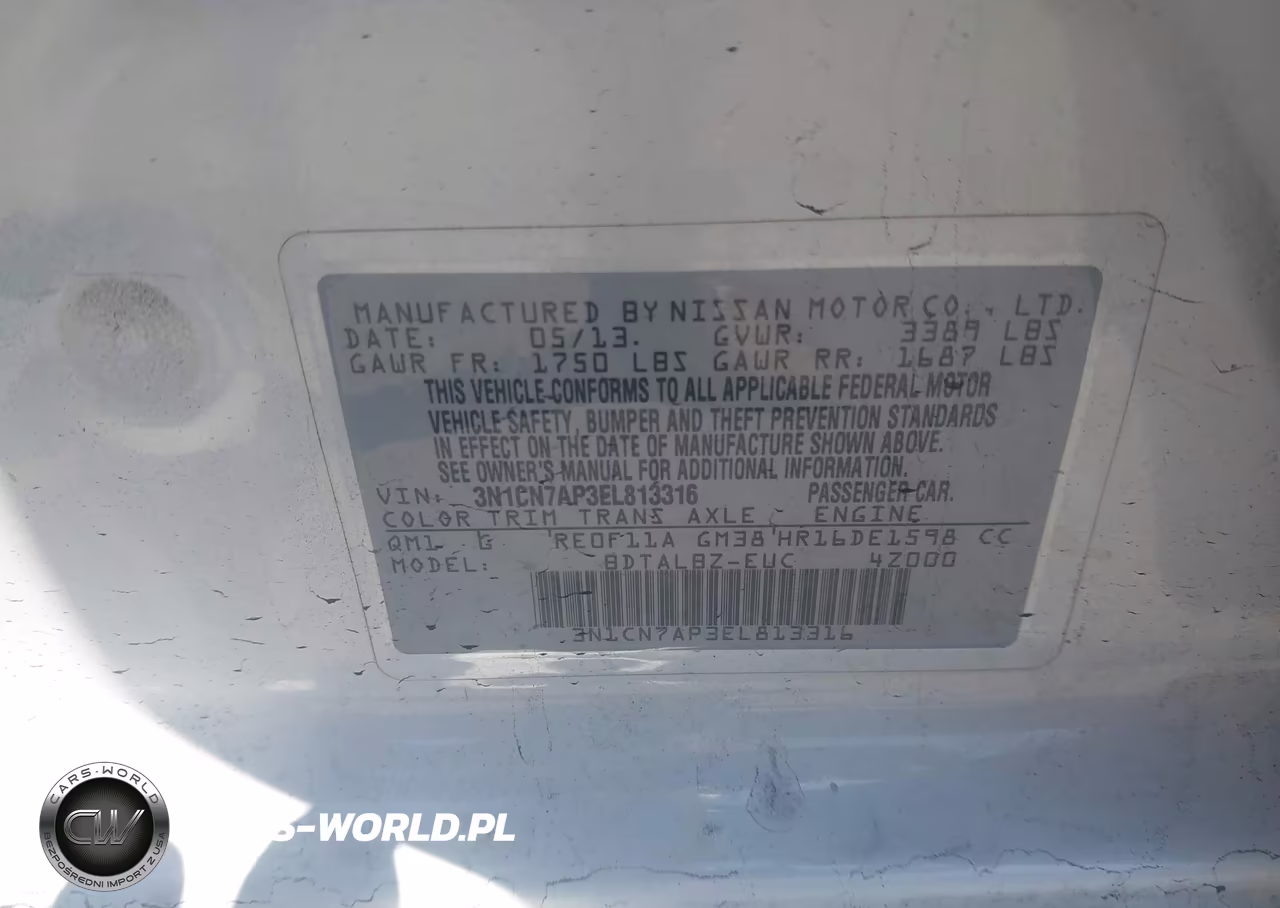 2014 Nissan Versa 1.6 Sv VIN:3N1CN7AP3EL813316 - 9