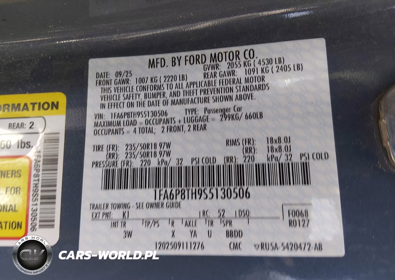 2025 Ford Mustang Ecoboost Premium Fastback VIN:1FA6P8TH9S5130506 - 9