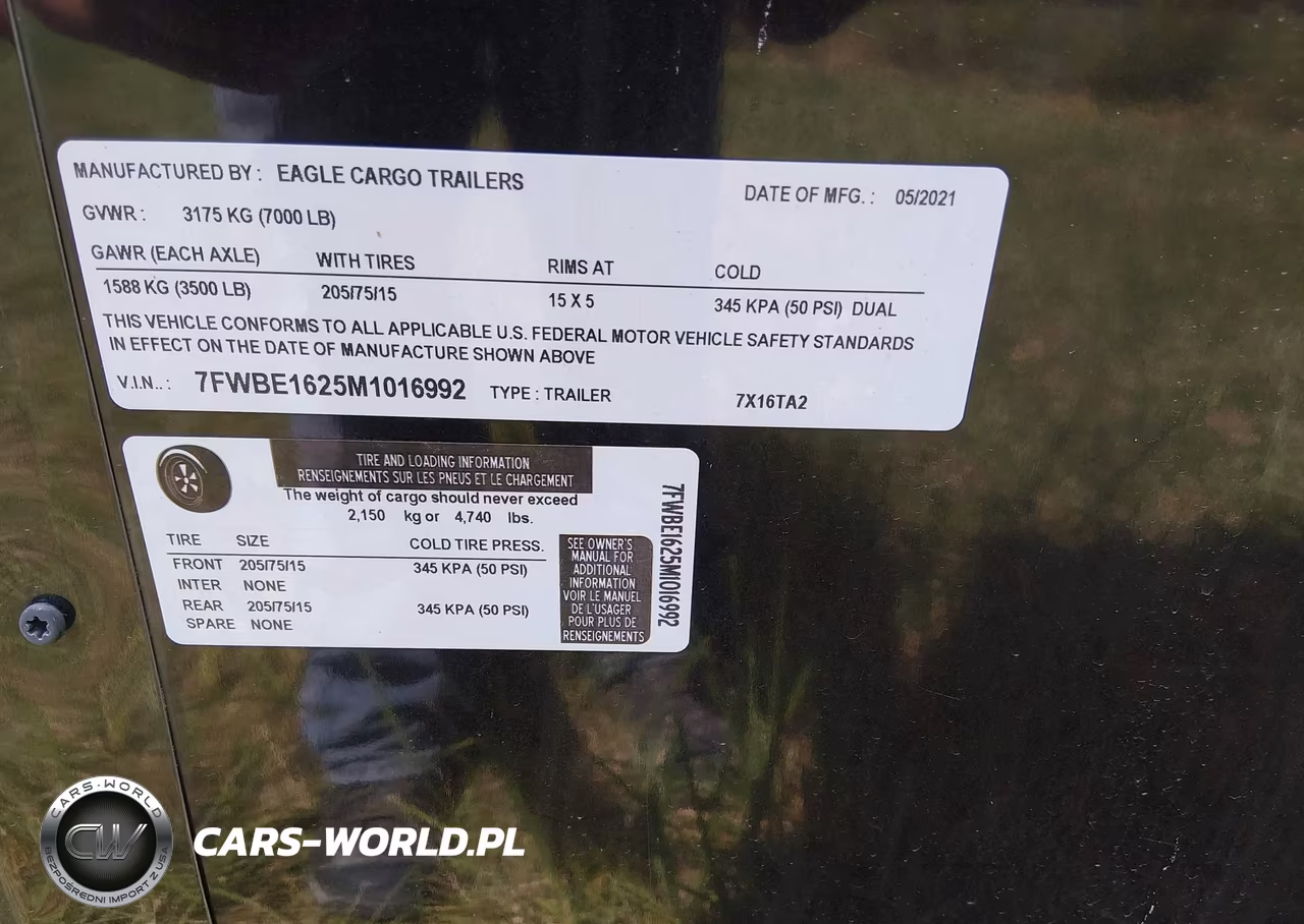 2021 Eagle Tl Cargo VIN:7FWBE1625M1016992 - 9