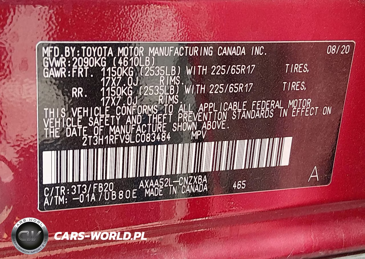 2020 Toyota Rav4 Le VIN:2T3H1RFV9LC083484 - 9