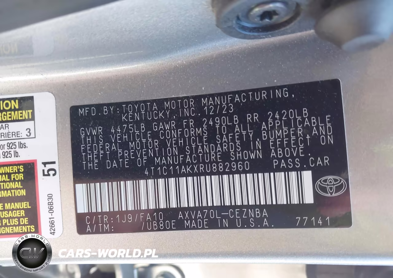 2024 Toyota Camry Le VIN:4T1C11AKXRU882960 - 9