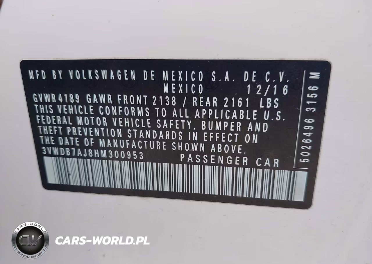 2017 Volkswagen Jetta 1.4T Se VIN:3VWDB7AJ8HM300953 - 9