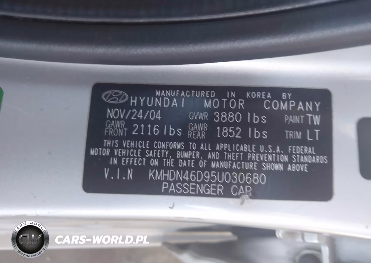 2005 Hyundai Elantra Gls-Gt VIN:KMHDN46D95U030680 - 9