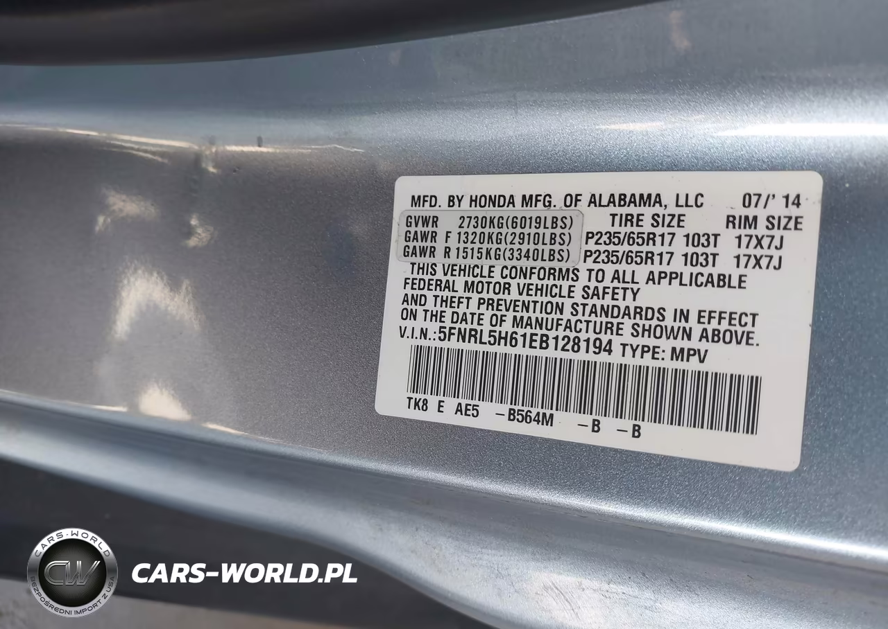 2014 Honda Odyssey Ex-L VIN:5FNRL5H61EB128194 - 9