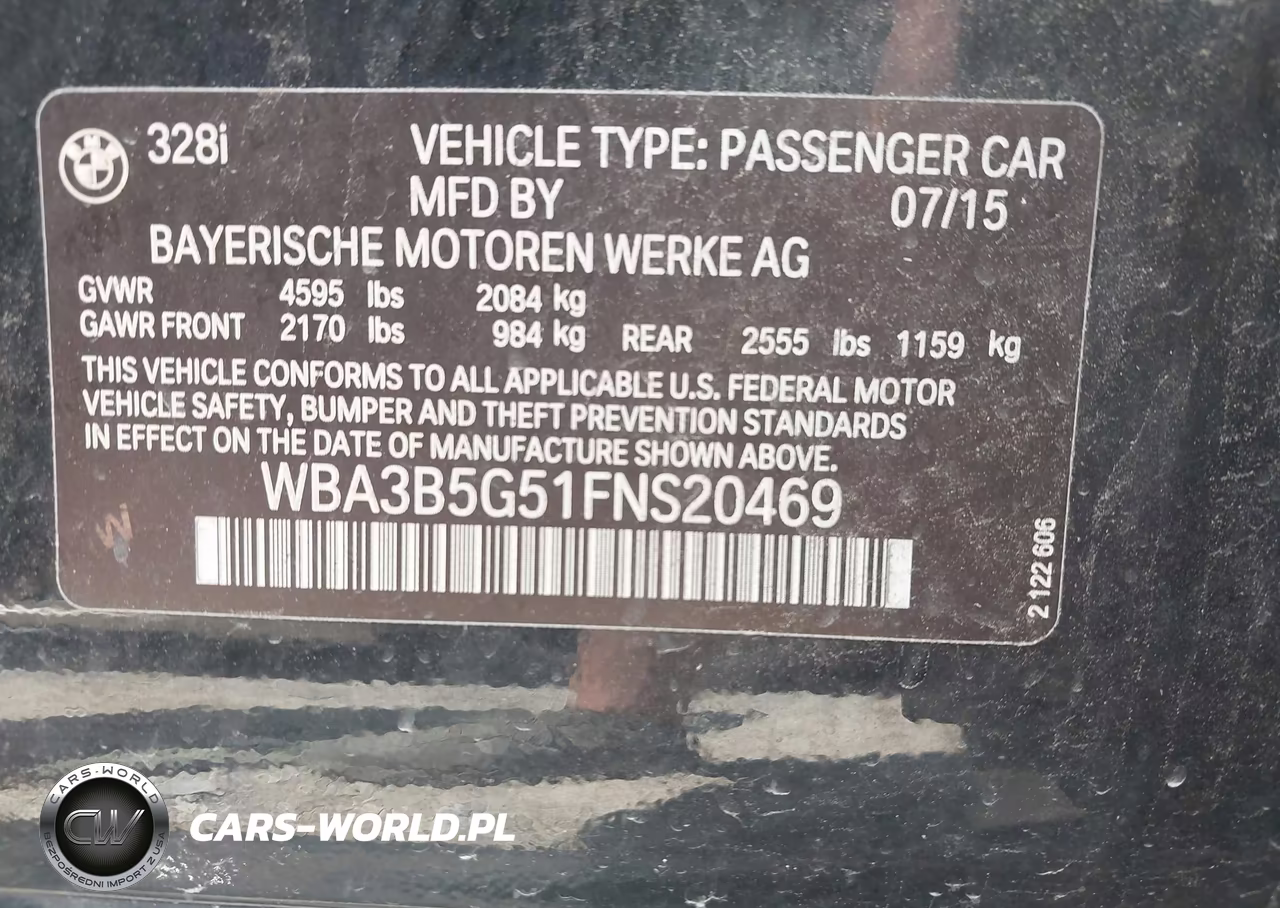 2015 BMW 328I xDrive VIN:WBA3B5G51FNS20469 - 9