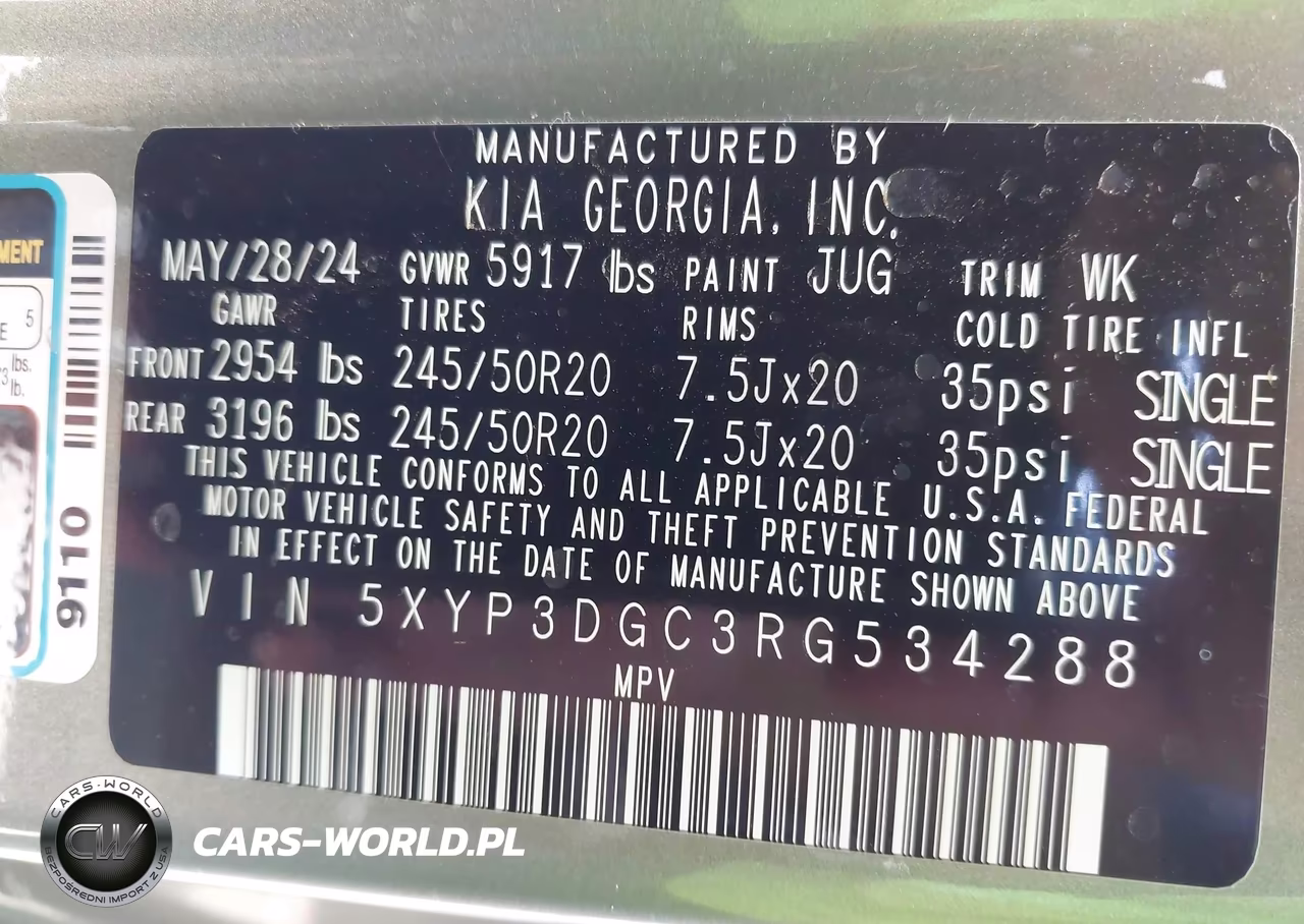 2024 Kia Telluride Ex X-Line VIN:5XYP3DGC3RG534288 - 9