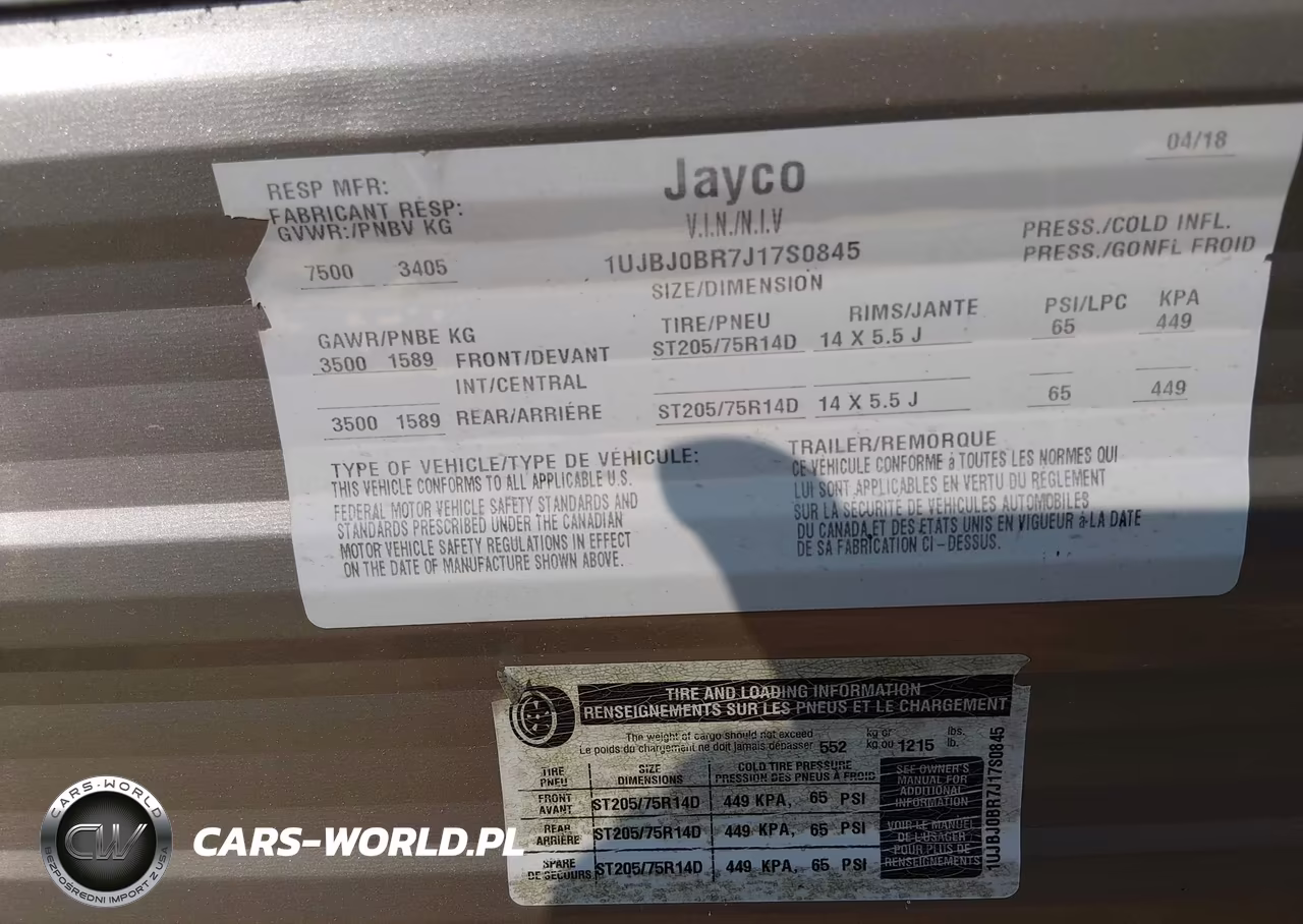 2018 Jayco Other VIN:1UJBJ0BR7J17S0845 - 9