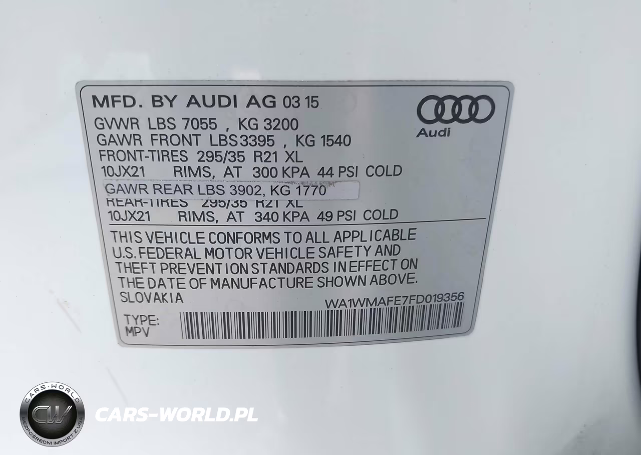 2015 Audi Q7 3.0 Tdi Premium VIN:WA1WMAFE7FD019356 - 9