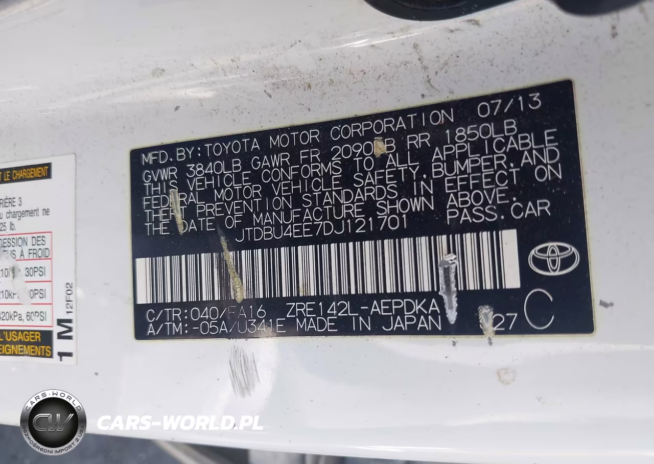 2013 Toyota Corolla L VIN:JTDBU4EE7DJ121701 - 9