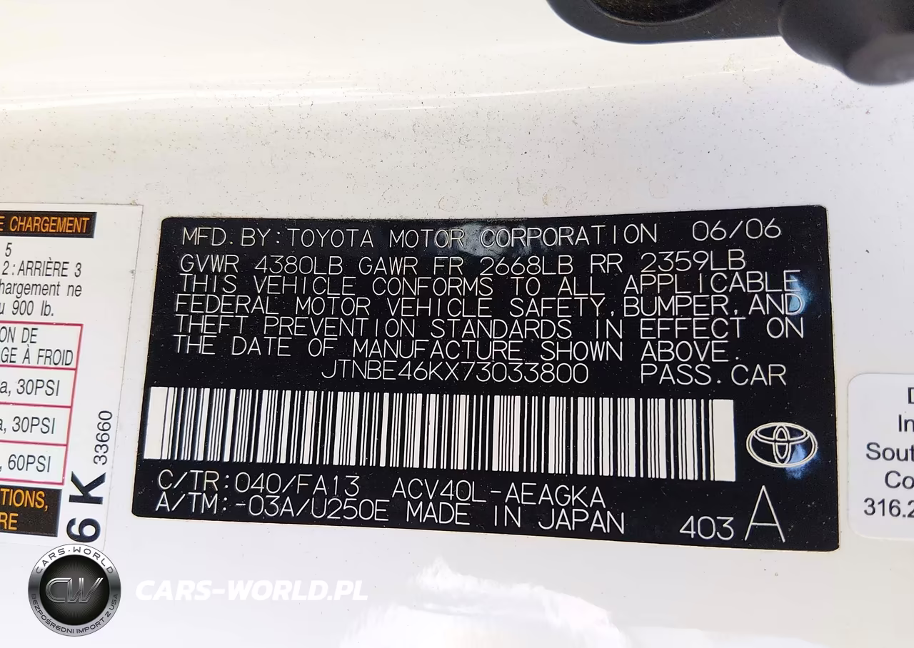 2007 Toyota Camry Xle VIN:JTNBE46KX73033800 - 9