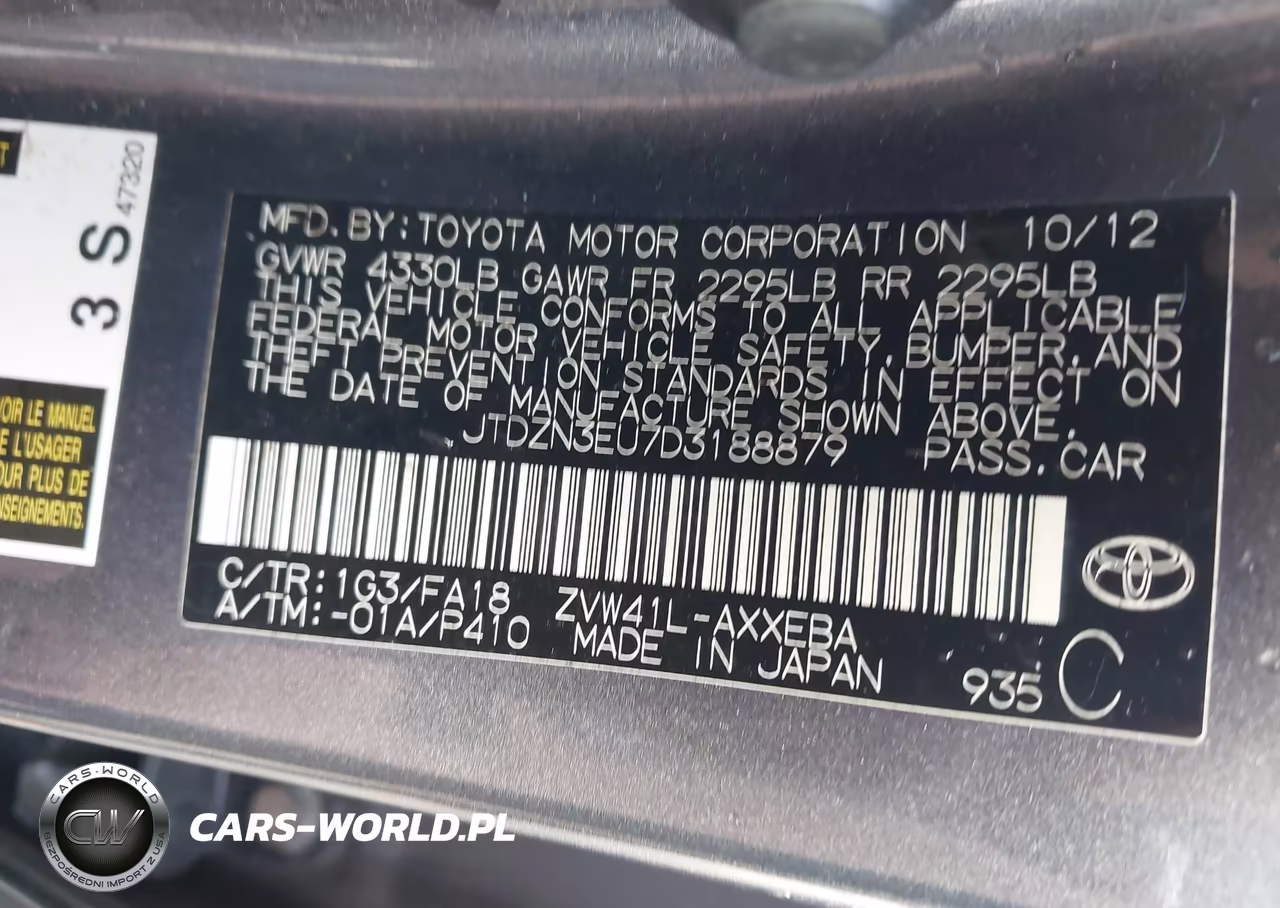 2013 Toyota Prius V Two VIN:JTDZN3EU7D3188879 - 9