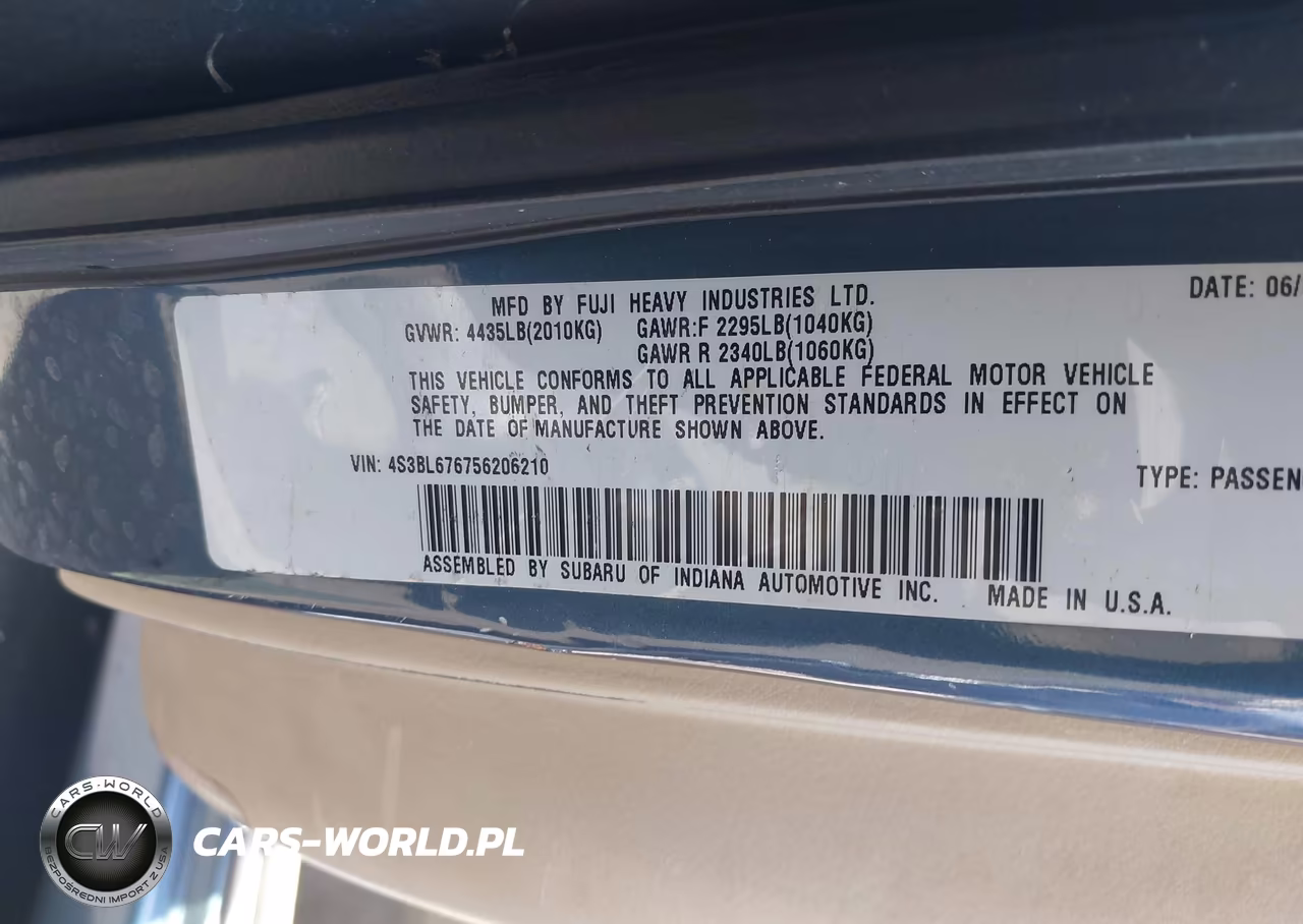 2005 Subaru Legacy 2.5Gt Limited VIN:4S3BL676756206210 - 9