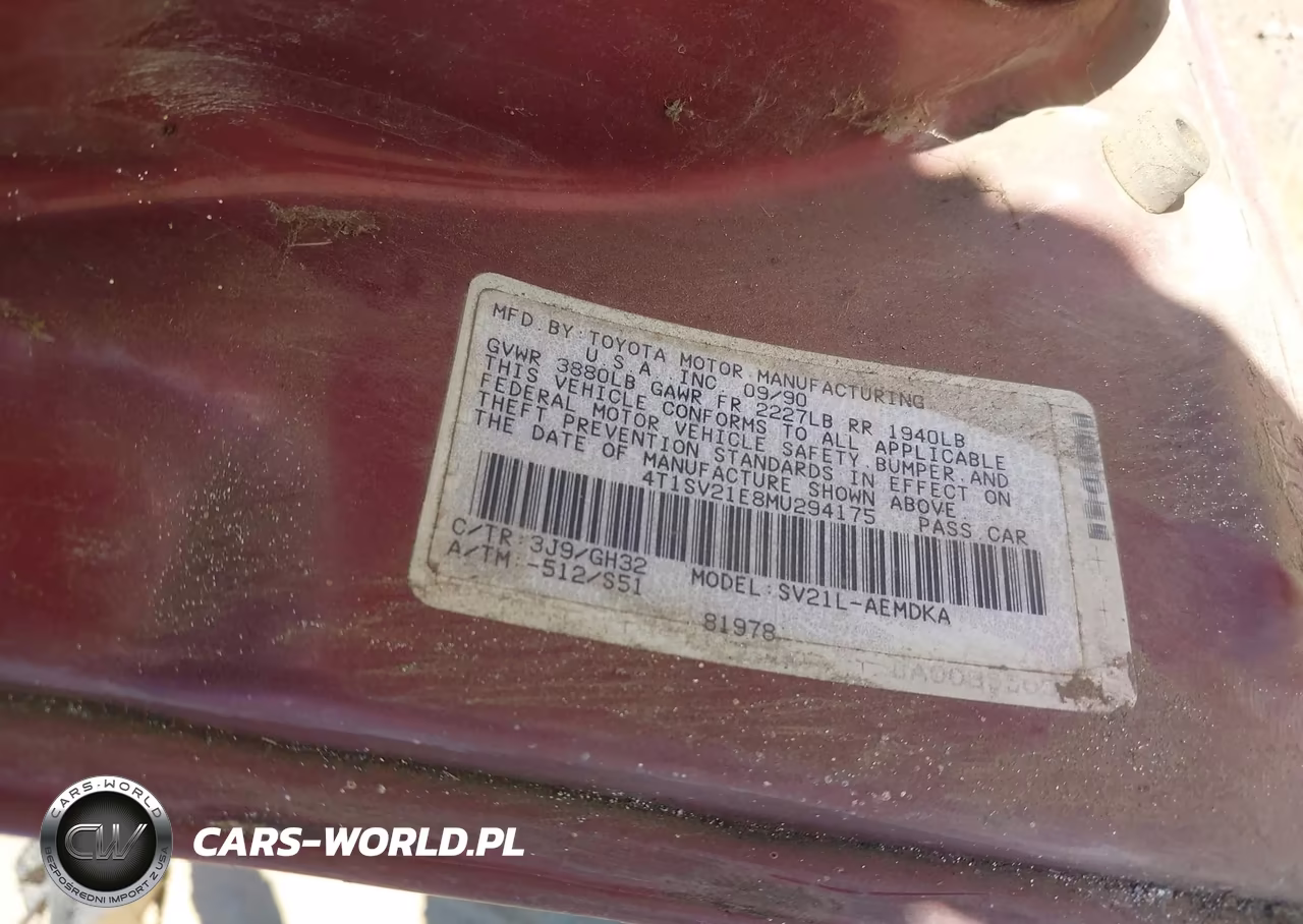 1991 Toyota Camry Dlx VIN:4T1SV21E8MU294175 - 9
