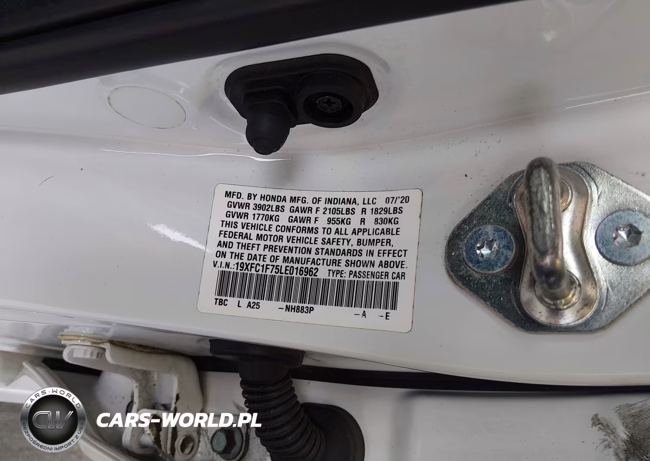2020 Honda Civic Ex-L VIN:19XFC1F75LE016962 - 9