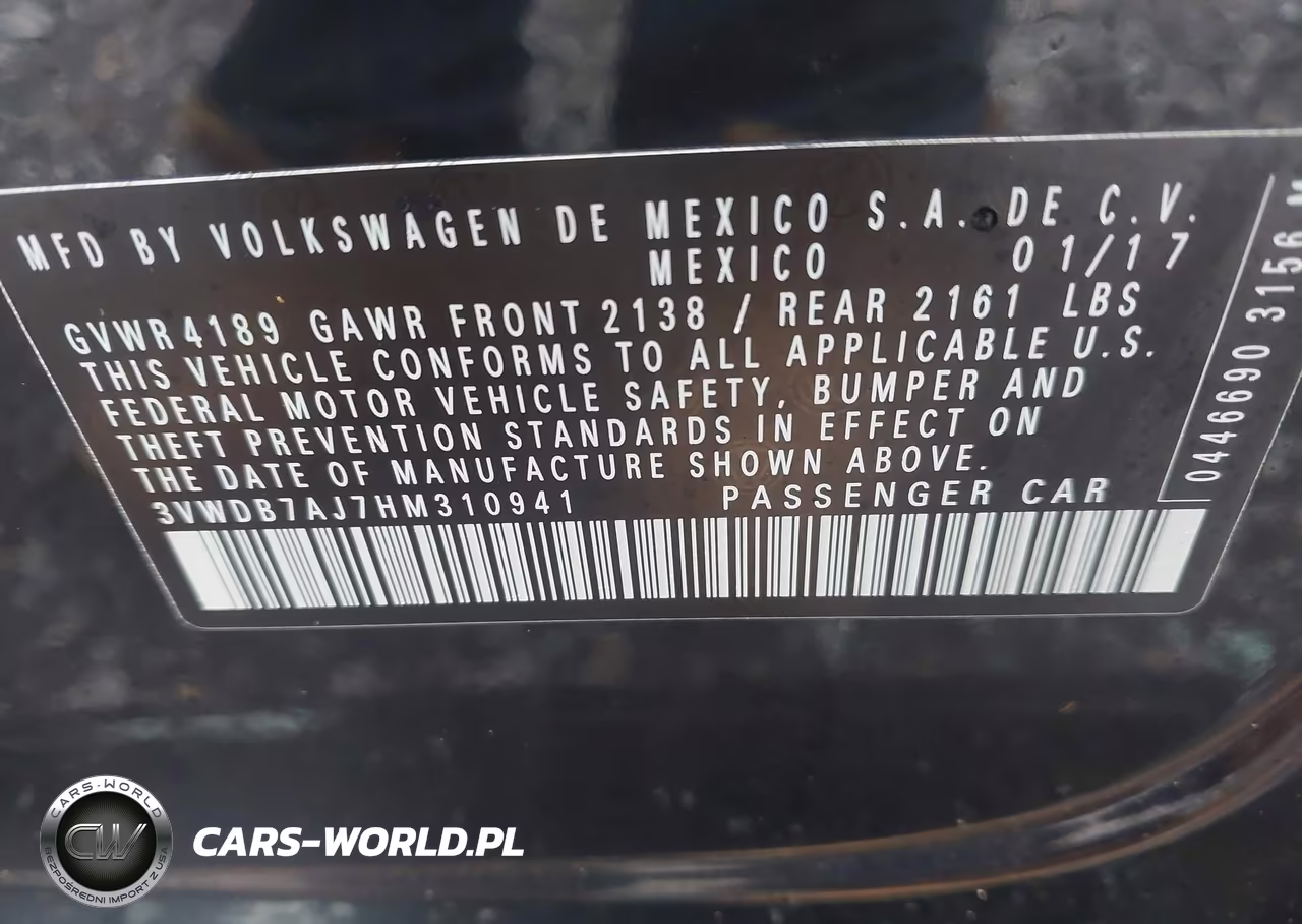 2017 Volkswagen Jetta 1.4T Se VIN:3VWDB7AJ7HM310941 - 9