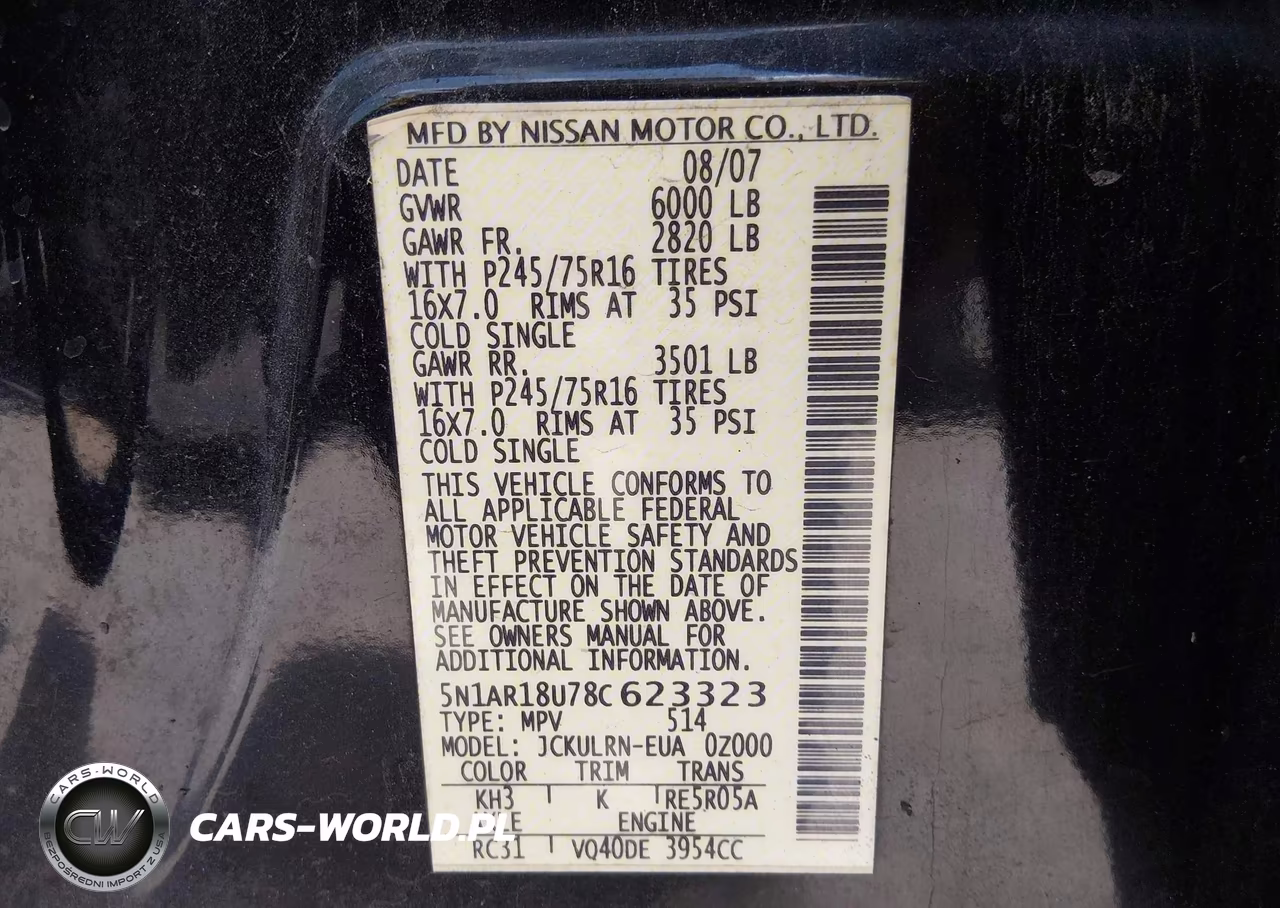 2008 Nissan Pathfinder S VIN:5N1AR18U78C623323 - 9