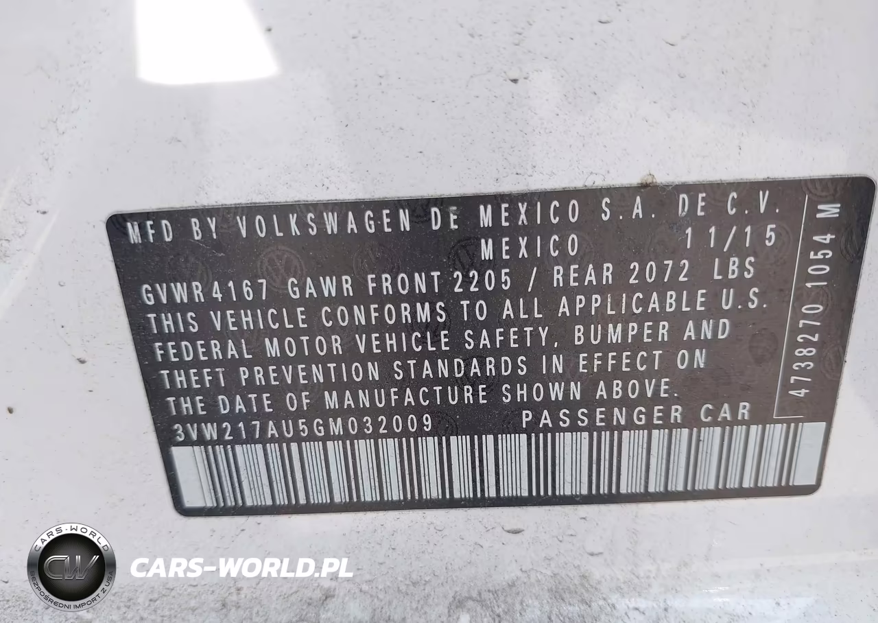 2016 Volkswagen Golf Tsi S 4-Door VIN:3VW217AU5GM032009 - 9