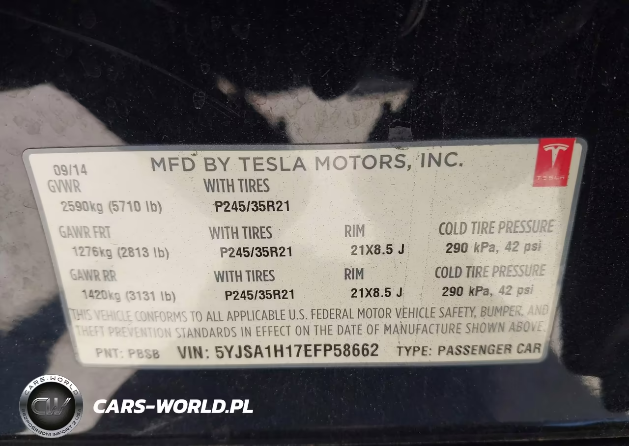 2014 Tesla Model S P85 VIN:5YJSA1H17EFP58662 - 9