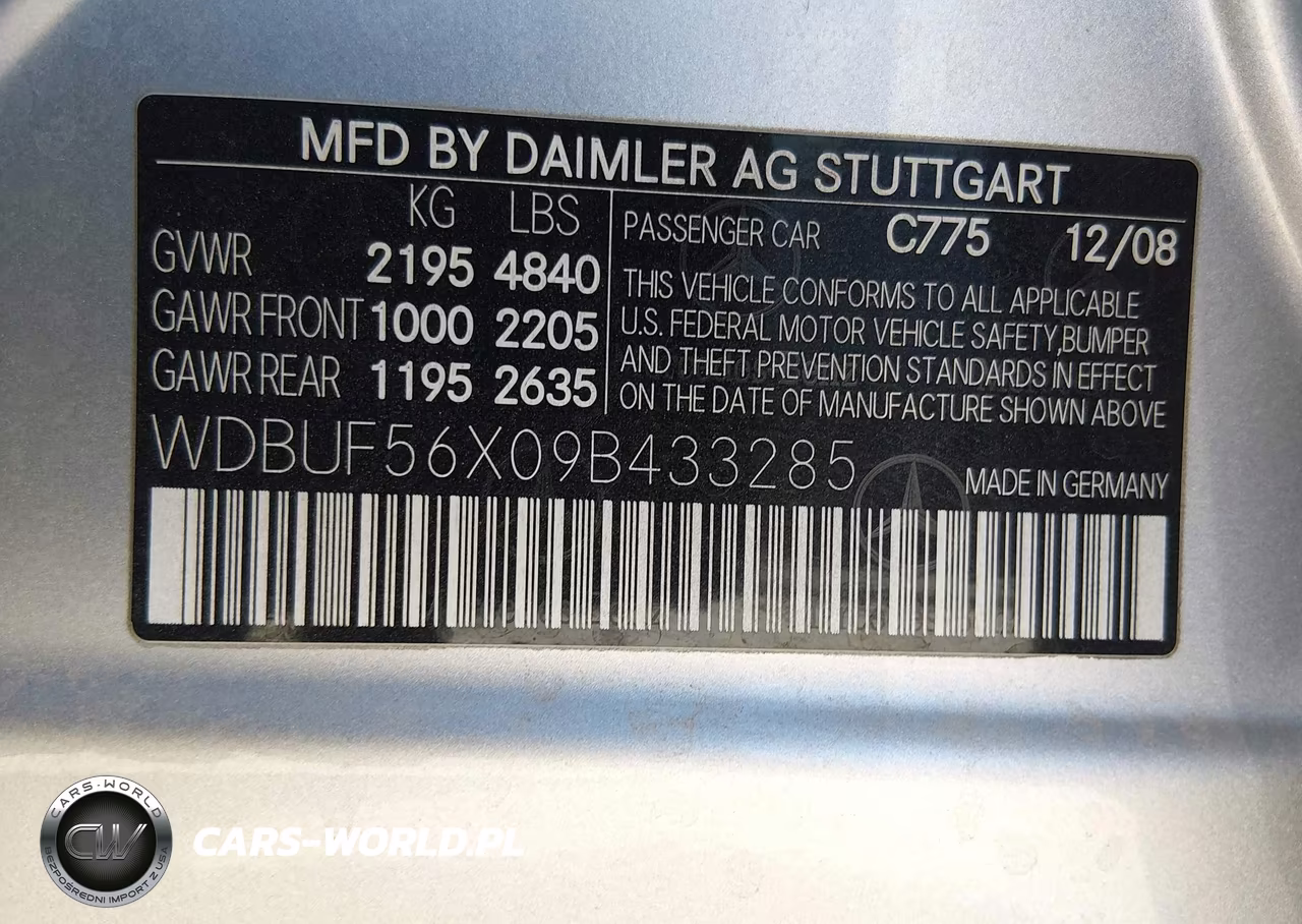2009 Mercedes-Benz E 350 VIN:WDBUF56X09B433285 - 9