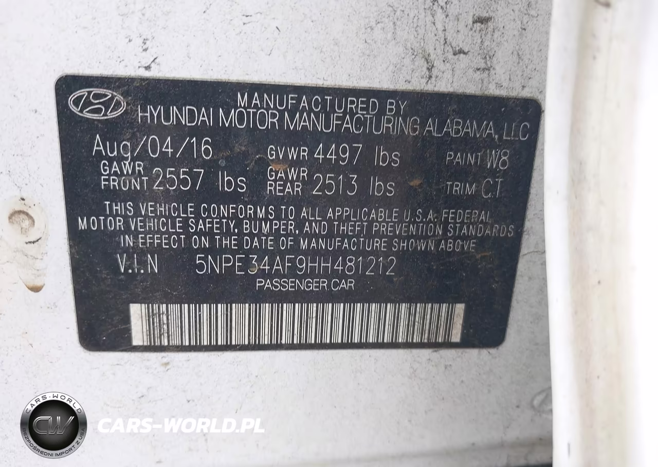 2017 Hyundai Sonata Sport VIN:5NPE34AF9HH481212 - 9