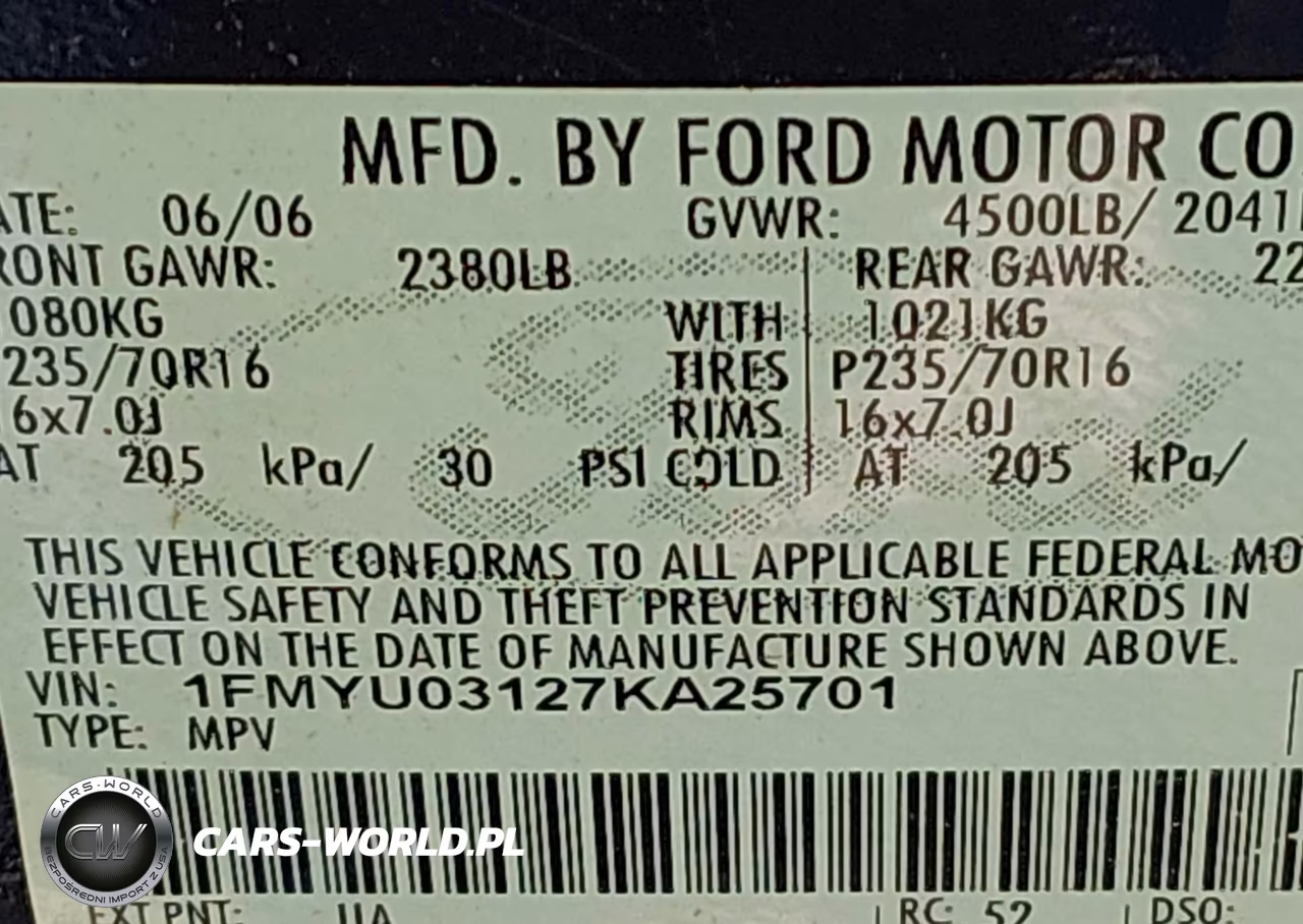 2007 Ford Escape Xlt-Xlt Sport VIN:1FMYU03127KA25701 - 9