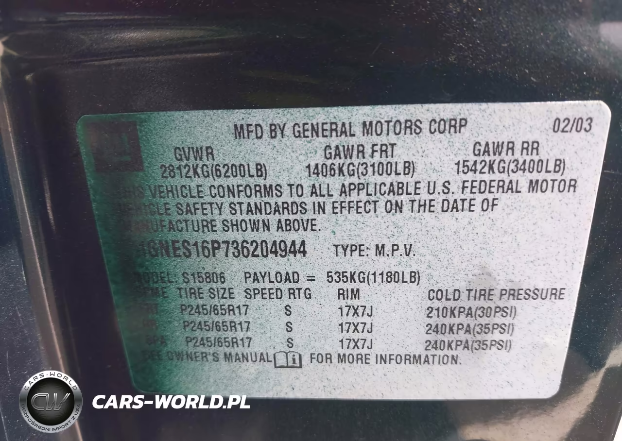 2003 Chevrolet Trailblazer Ext Lt VIN:1GNES16P736204944 - 9