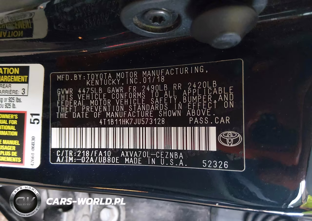 2018 Toyota Camry Le VIN:4T1B11HK7JU573128 - 9
