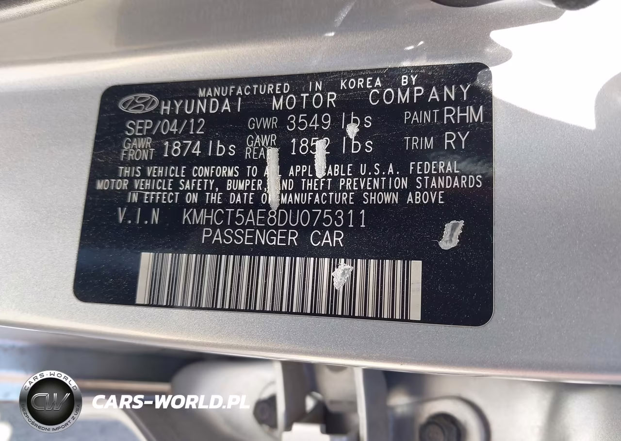 2013 Hyundai Accent Gs VIN:KMHCT5AE8DU075311 - 9