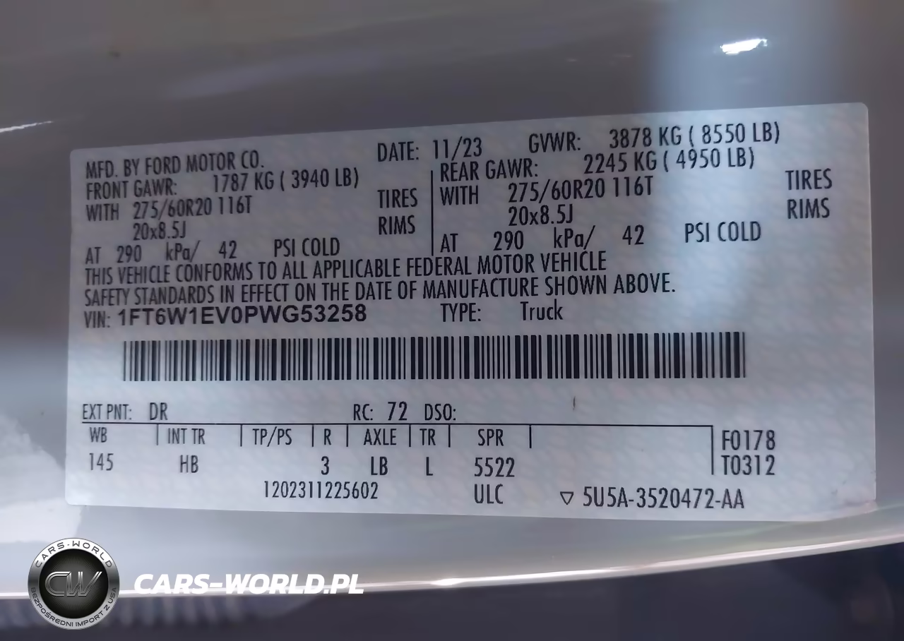 2023 Ford F-150 Lightning Lariat VIN:1FT6W1EV0PWG53258 - 9