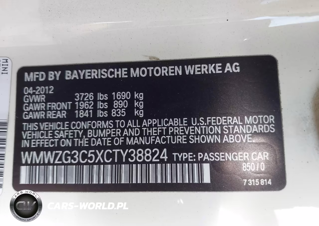 2012 Mini Cooper S Clubman VIN:WMWZG3C5XCTY38824 - 9
