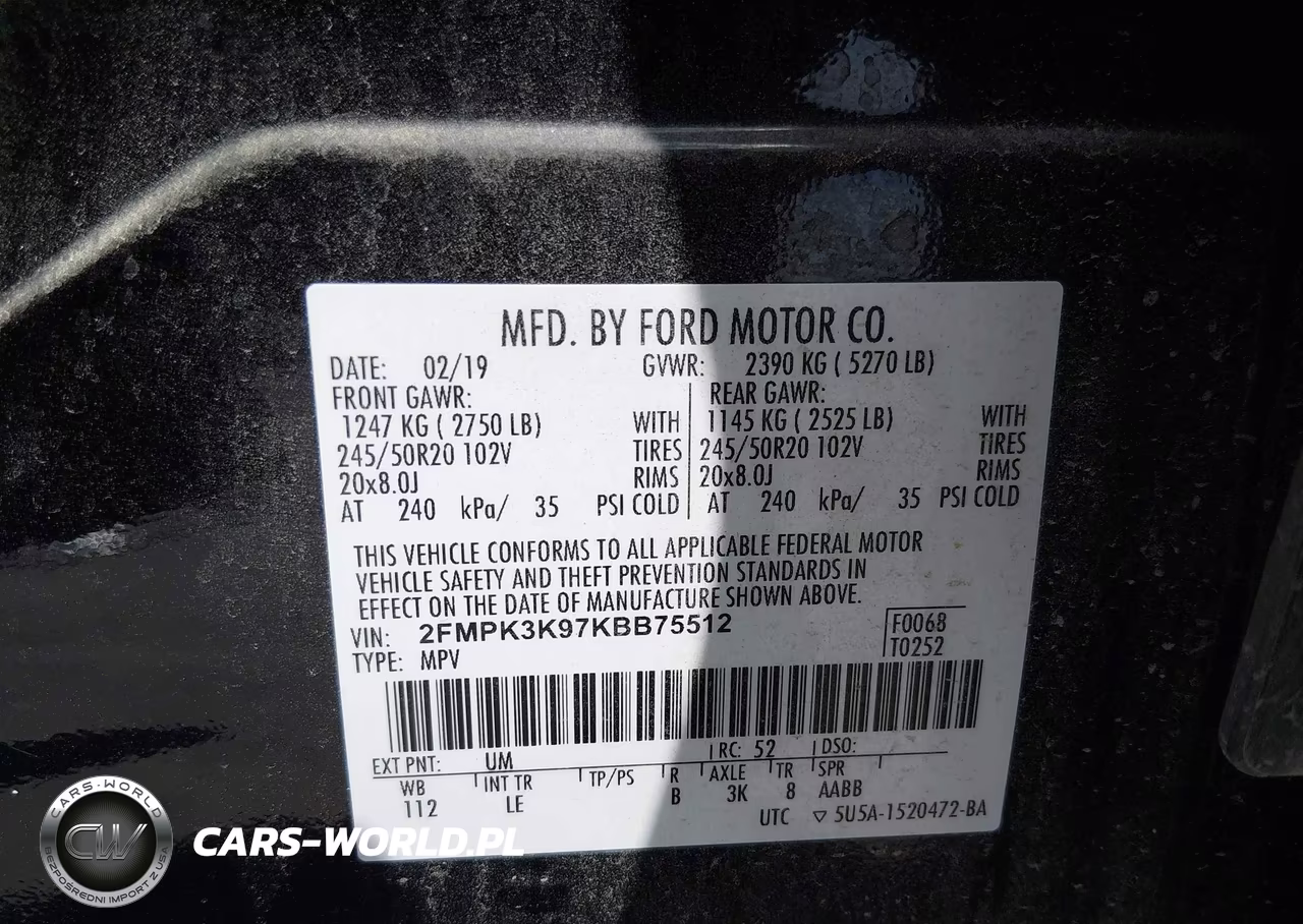 2019 Ford Edge Titanium VIN:2FMPK3K97KBB75512 - 9