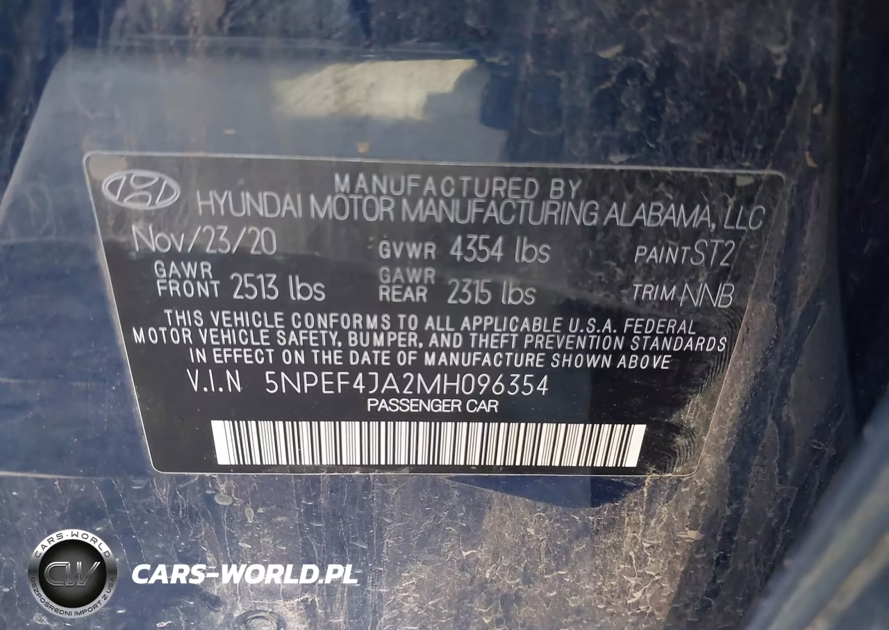 2021 Hyundai Sonata Sel VIN:5NPEF4JA2MH096354 - 9