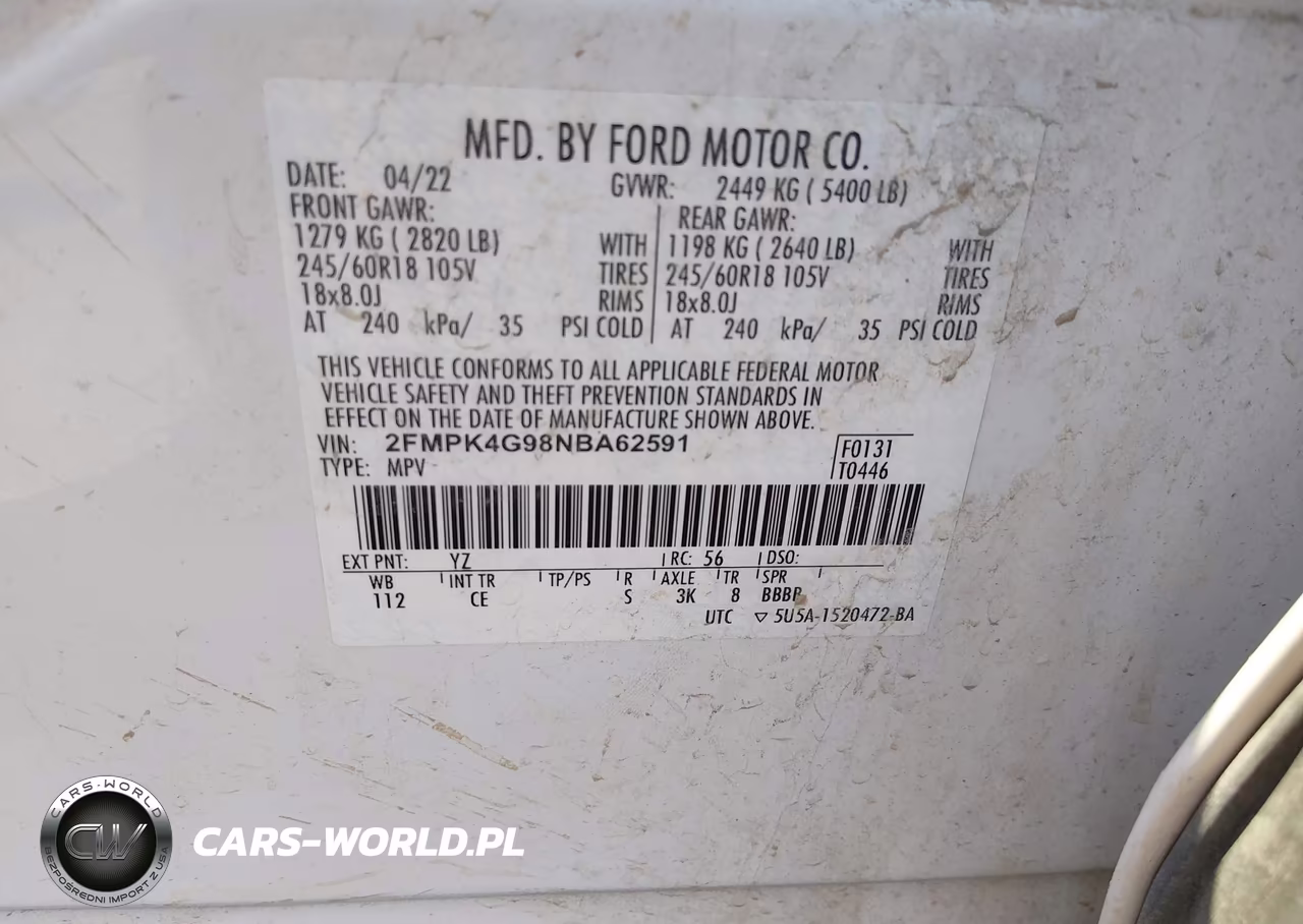 2022 Ford Edge Se VIN:2FMPK4G98NBA62591 - 9