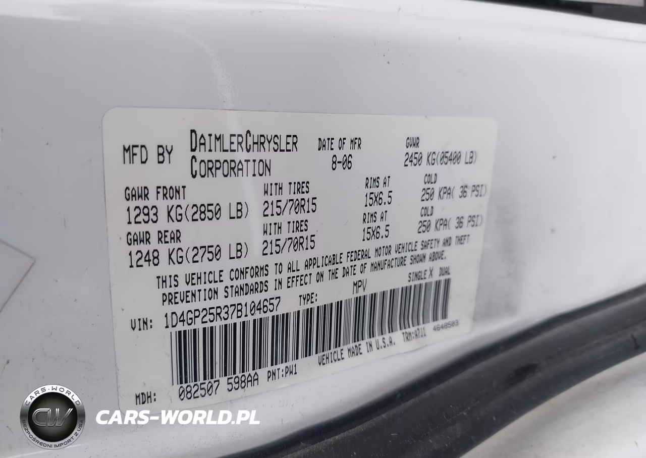 2007 Dodge Caravan Se VIN:1D4GP25R37B104657 - 9