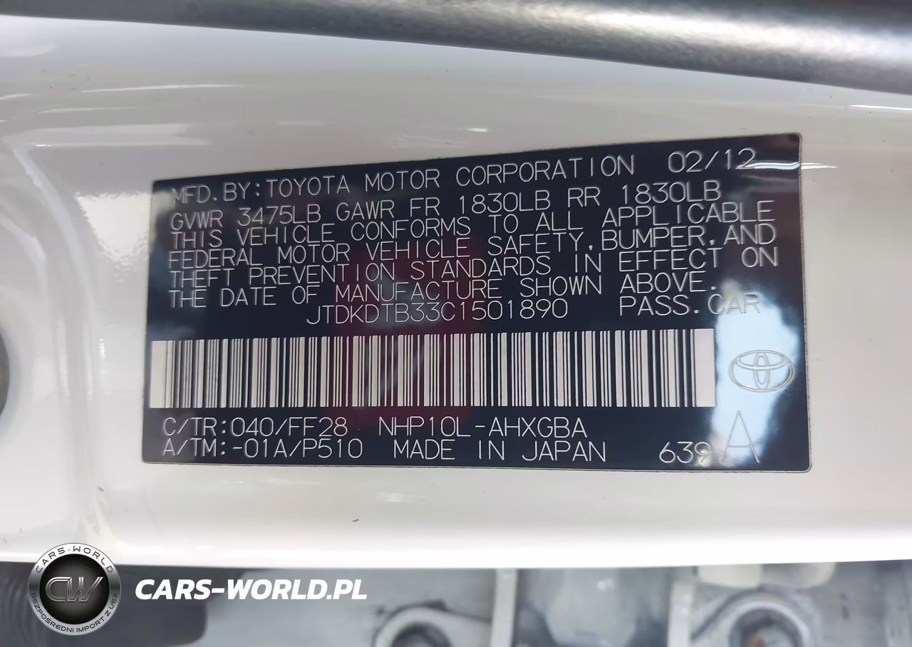 2012 Toyota Prius C Three VIN:JTDKDTB33C1501890 - 9