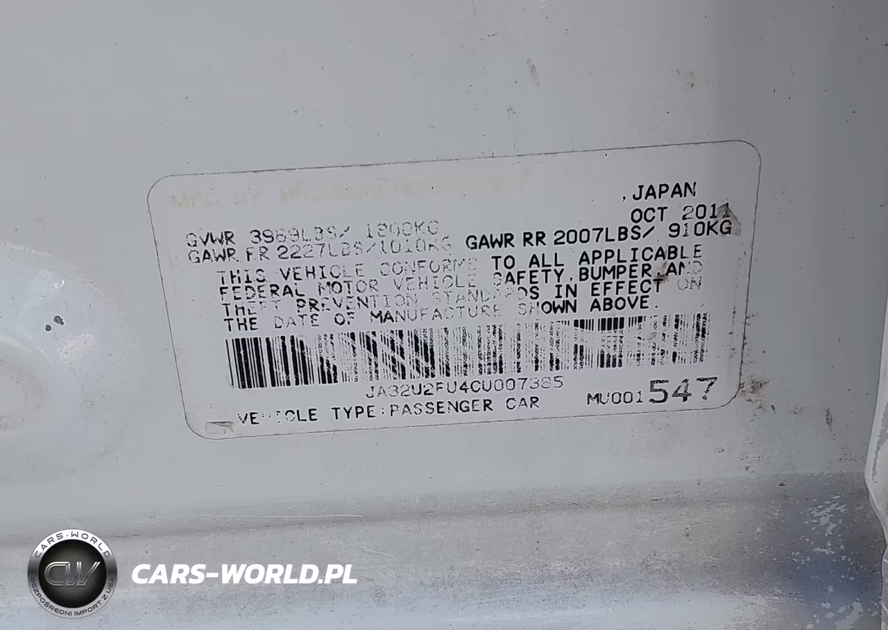 2012 Mitsubishi Lancer Es VIN:JA32U2FU4CU007385 - 9