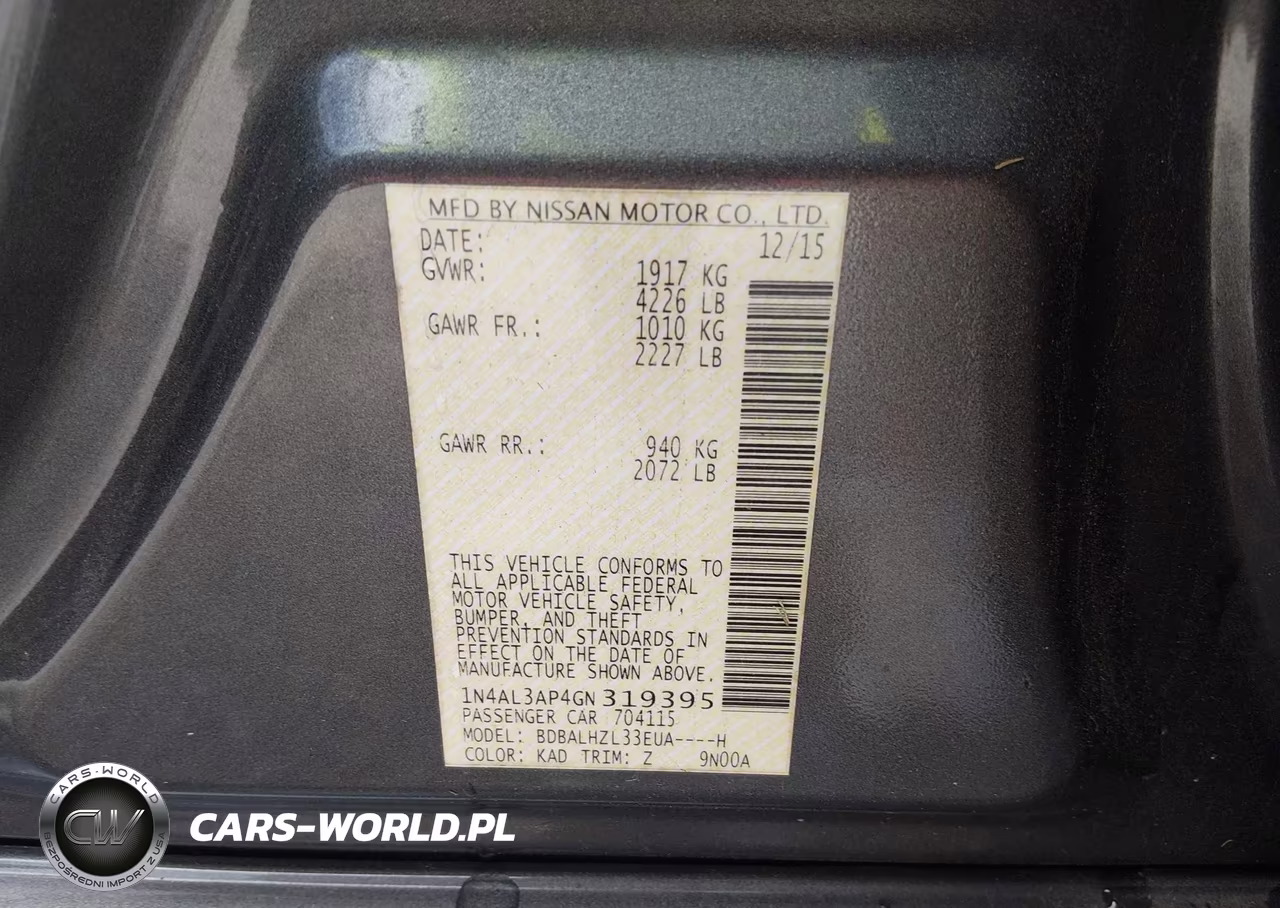 2016 Nissan Altima 2.5 Sr VIN:1N4AL3AP4GN319395 - 9