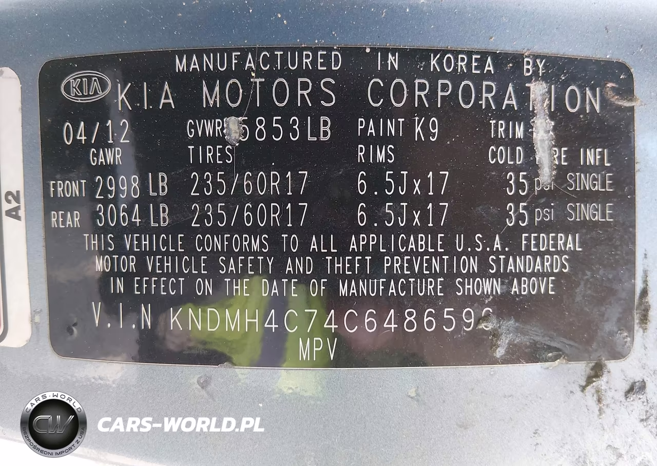 2012 Kia Sedona Ex VIN:KNDMH4C74C6486596 - 9