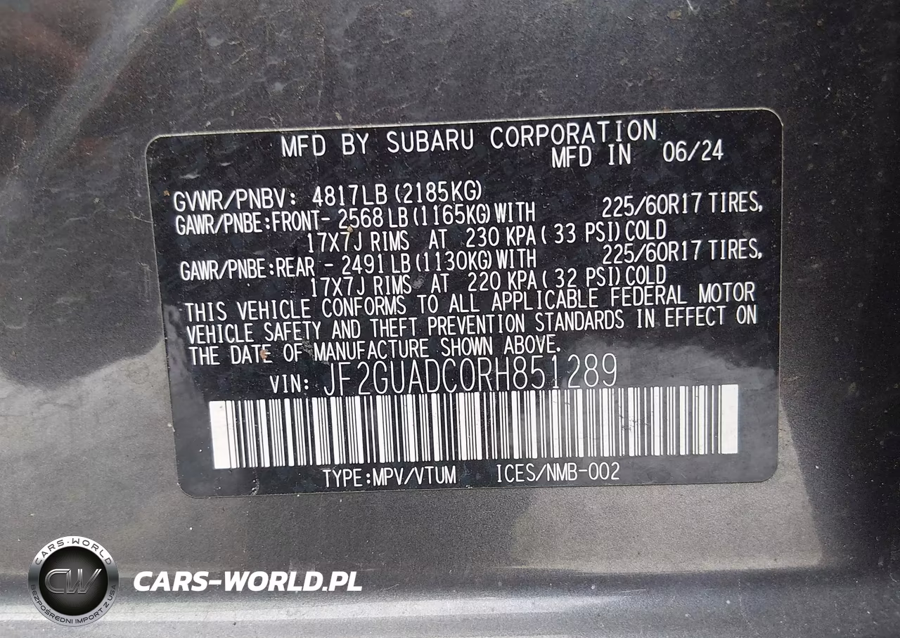 2024 Subaru Crosstrek Premium VIN:JF2GUADC0RH851289 - 9