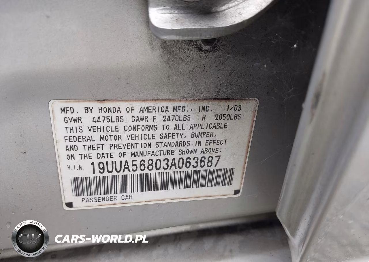 2003 Acura Tl 3.2 Type S VIN:19UUA56803A063687 - 9