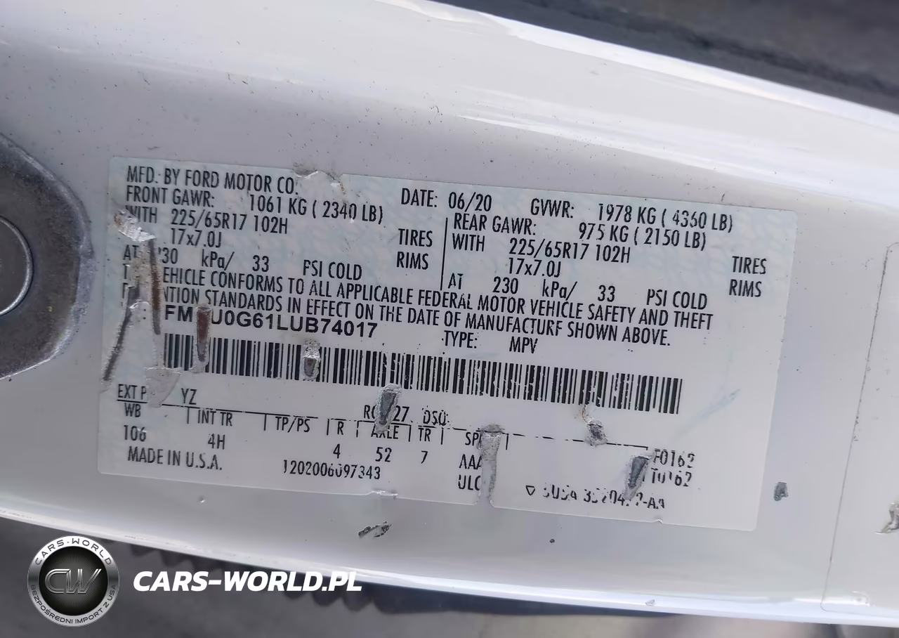 2020 Ford Escape Se VIN:1FMCU0G61LUB74017 - 9