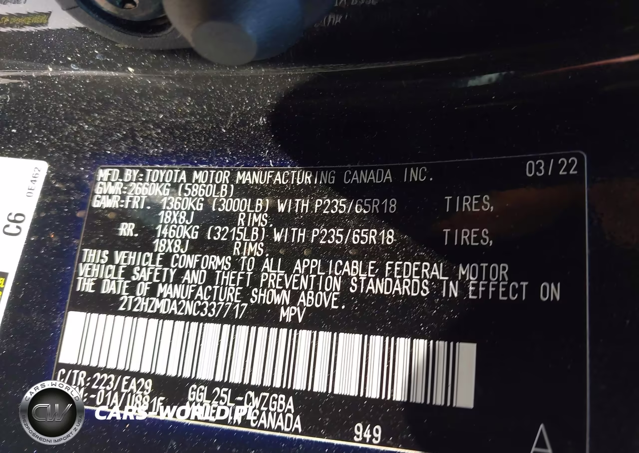 2022 Lexus Rx 350 VIN:2T2HZMDA2NC337717 - 9