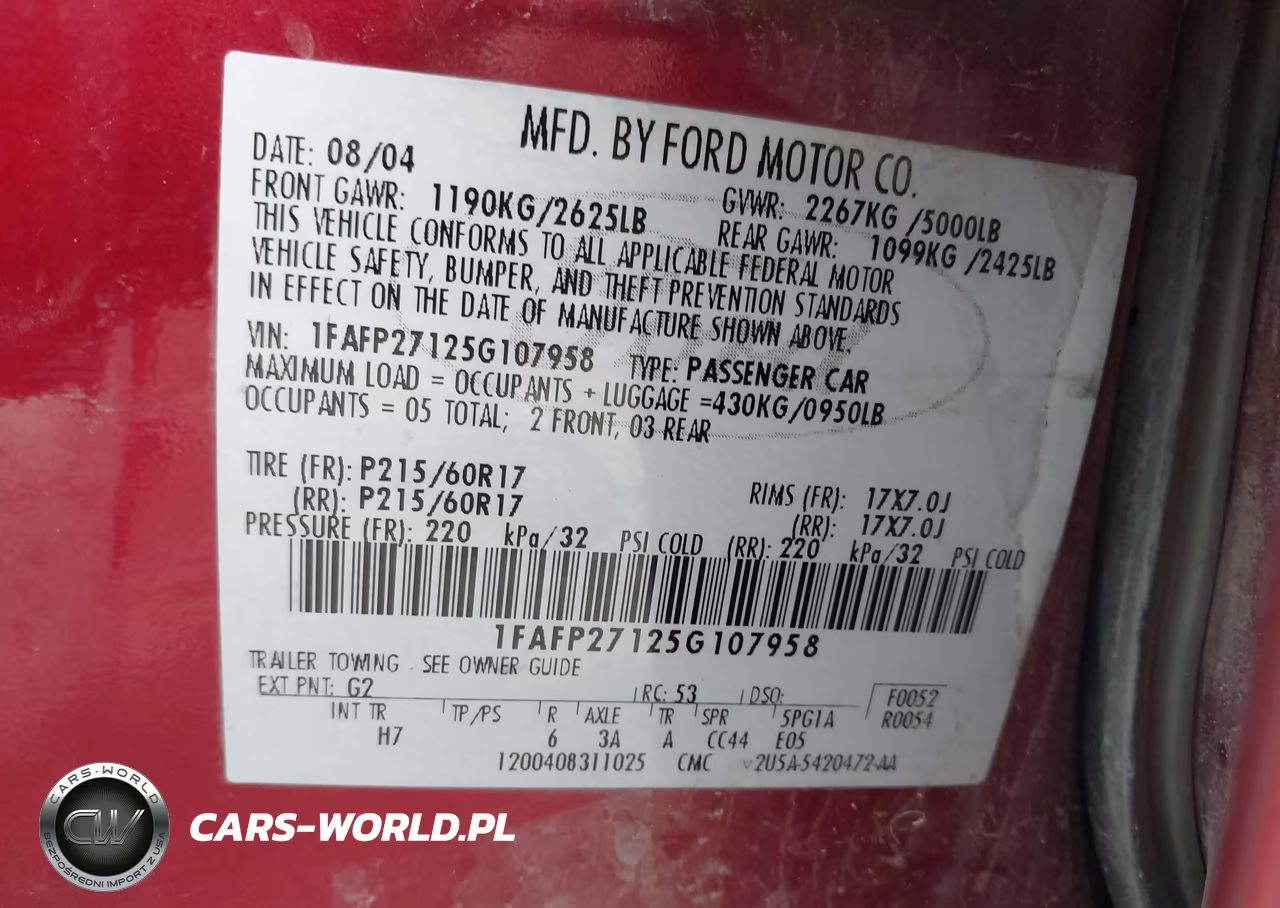 2005 Ford Five Hundred Sel VIN:1FAFP27125G107958 - 9