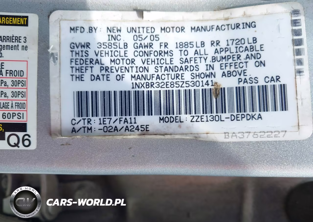 2005 Toyota Corolla Ce VIN:1NXBR32E85Z530141 - 9