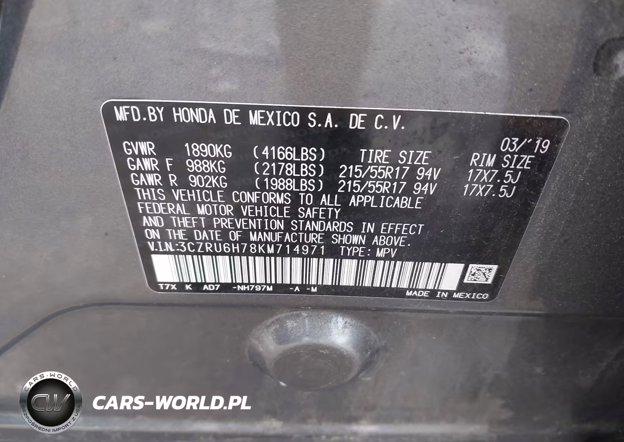 2019 Honda Hr-V Ex-L VIN:3CZRU6H78KM714971 - 9